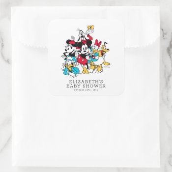 Disney's Mickey And Friends Baby Shower Square Sticker by MickeyAndFriends at Zazzle