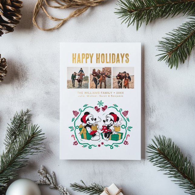 Disney's Mickey and Minnie | Happy Holidays Photo Foil Holiday Card (Creator Uploaded)
