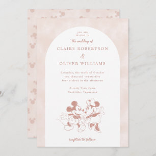 Disney's Mickey and Minnie Mouse Pink Wedding Invitation