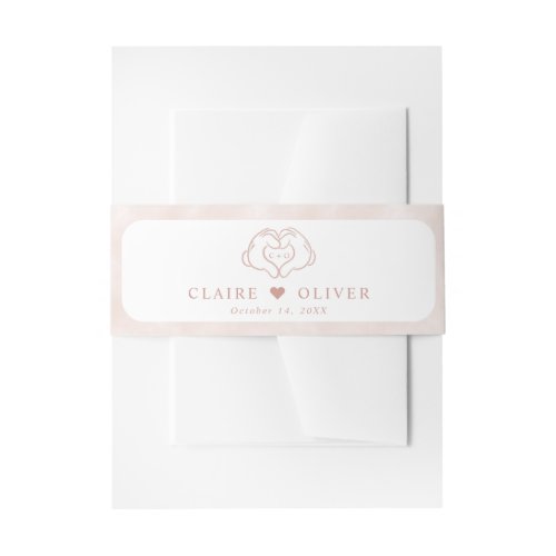 Disney's Mickey and Minnie Mouse Pink Wedding Invitation Belly Band
