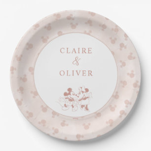 Disney's Mickey and Minnie Mouse Pink Wedding Paper Plates