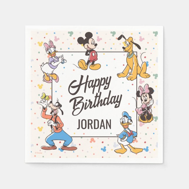 Disney's Mickey & Friends Character Birthday Napkins (Front)