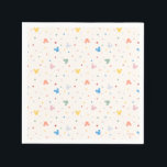 Disney's Mickey & Friends Character Birthday Napkins<br><div class="desc">These Mickey & Friends Confetti Pattern Napkins add a touch of Disney magic to any party or celebration. The design features an array of pastel-colored confetti shapes and iconic Mickey Mouse silhouettes, creating a vibrant and cheerful atmosphere. Perfect for kids' birthdays, baby showers, or Disney-themed events, these napkins are both...</div>