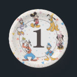 Disney's Mickey & Friends Character Birthday Paper Plates<br><div class="desc">Make your little one's first birthday extra special with this Mickey & Friends 1st Birthday Party Plate. Featuring beloved Disney characters like Mickey Mouse, Minnie Mouse, Donald Duck, Daisy Duck, Goofy, and Pluto, this plate is designed with colorful confetti and a bold number "1" at the center. Perfect for serving...</div>