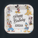 Disney's Mickey & Friends Character Birthday Paper Plates<br><div class="desc">These Mickey & Friends Personalized Birthday Party Plates bring fun and functionality to your celebration. Featuring a vibrant design with Mickey Mouse, Minnie Mouse, Donald Duck, Pluto, Goofy, and Daisy Duck, these plates are framed with playful confetti accents for a festive vibe. The center showcases a bold "Happy Birthday" greeting...</div>