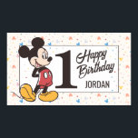Disney's Mickey & Friends Character Birthday Poster<br><div class="desc">This charming Mickey Mouse 1st Birthday Sign features the iconic Disney character in his classic red shorts and yellow shoes, standing confidently beside the bold number "1." The text "Happy Birthday" and the customizable name is elegantly displayed, creating a personalized and heartwarming touch. The design is adorned with multicolored Mickey-shaped...</div>