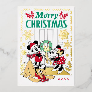 Disney's Mickey & Friends Family Photo Foil Holiday Card