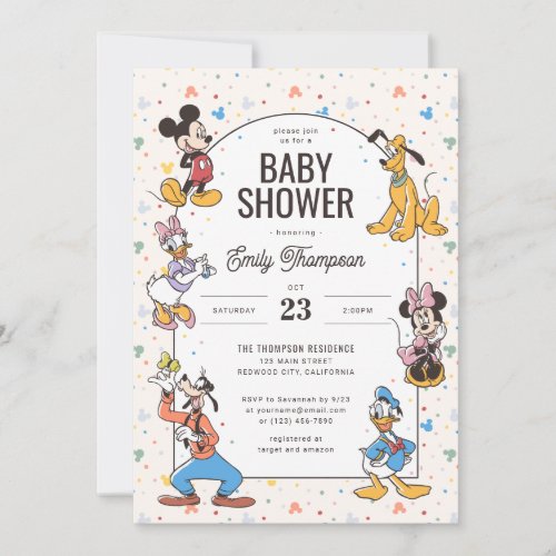 Disneys Mickey Mickey  Friends Baby Shower Invitation