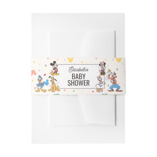 Disney's Mickey Mickey &amp; Friends Baby Shower Invitation Belly Band
