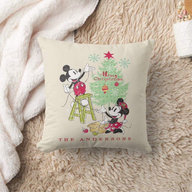 Disney's Mickey & Minnie | Christmas Tree - Family Throw Pillow (Blanket)