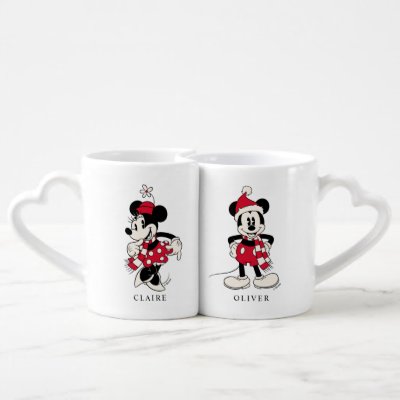 Disney's Mickey &amp; Minnie Mouse Holiday Custom Coffee Mug Set