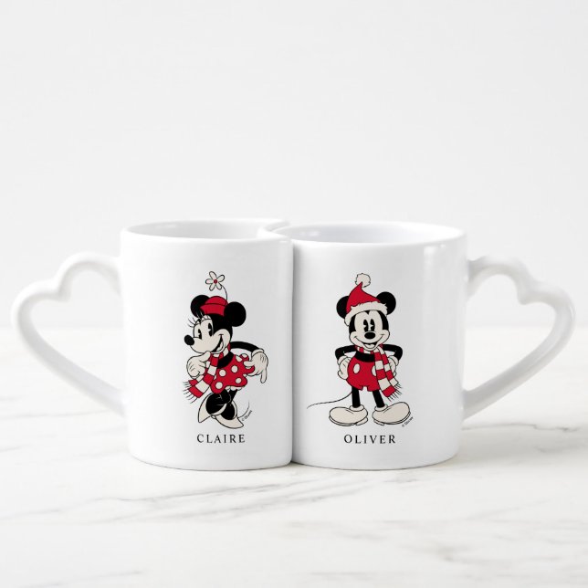 Disney's Mickey & Minnie Mouse Holiday Custom Coffee Mug Set (Back Nesting)
