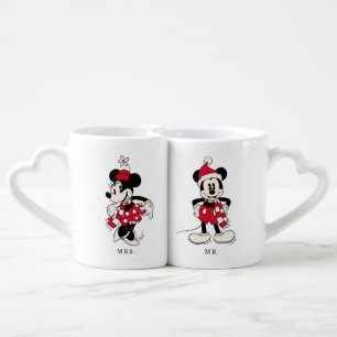 Disney's Mickey & Minnie Mouse Holiday Custom Coffee Mug Set