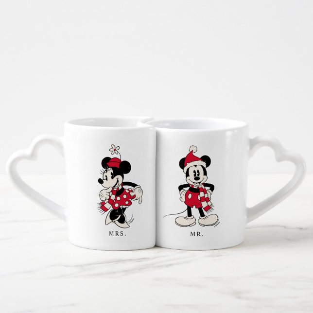 Disney's Mickey & Minnie Mouse Holiday Custom Coffee Mug Set (Back Nesting)