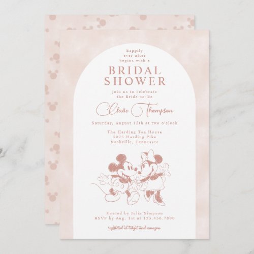 Disneys Mickey  Minnie Mouse Pink Bridal Shower Invitation