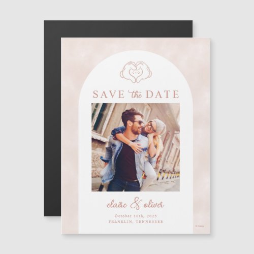 Disneys Mickey  Minnie Mouse Pink Save the Date Magnetic Invitation