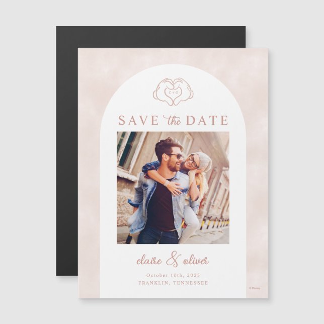 Disney's Mickey & Minnie Mouse Pink Save the Date Magnetic Invitation (Front/Back)