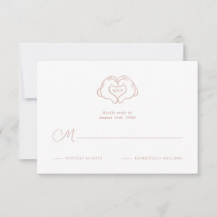 Disney's Mickey & Minnie Pink Wedding RSVP Card