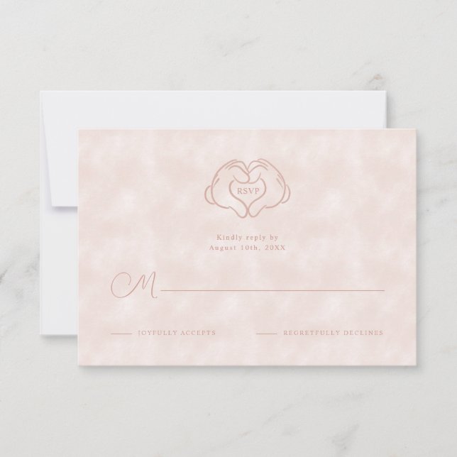Disney's Mickey & Minnie Pink Wedding RSVP Card (Front)