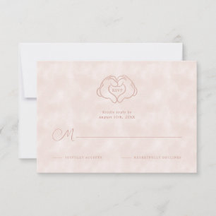 Disney's Mickey & Minnie Pink Wedding RSVP Card