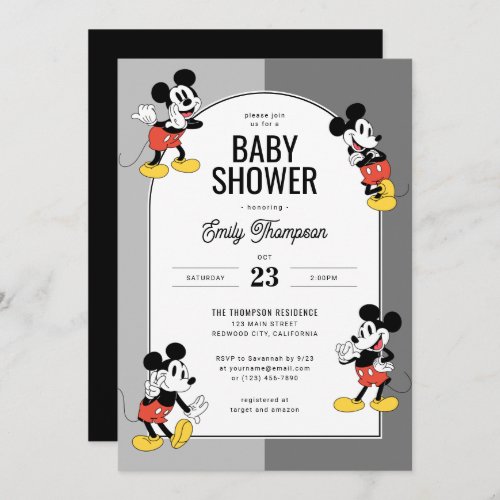 Disneys Mickey Mouse  Boy Baby Shower Invitation