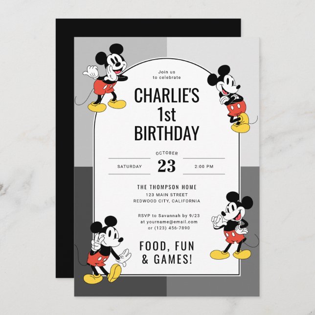 Disney's Mickey Mouse | Boy's Birthday Invitation (Front/Back)