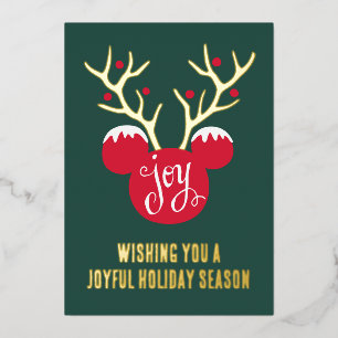 Disney's Mickey Mouse Family Photo  Foil Holiday Card