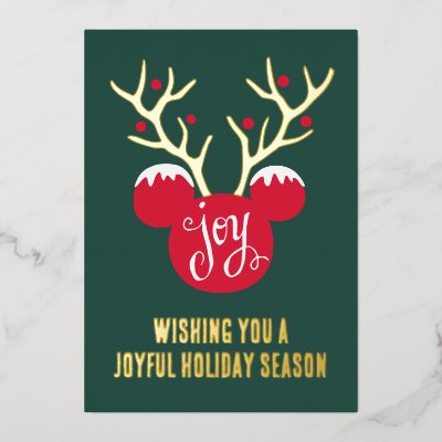 Disney&#39;s Mickey Mouse Family Photo  Foil Holiday Card