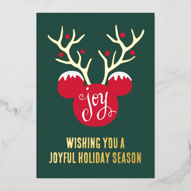 Disney's Mickey Mouse Family Photo  Foil Holiday Card (Front)