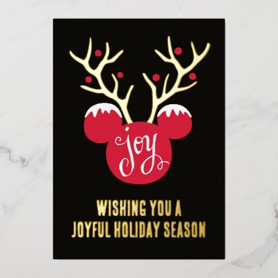 Disney's Mickey Mouse Family Photo  Foil Holiday Card