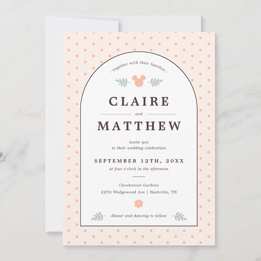 Disney&#39;s Mickey Mouse Love is in Bloom Wedding Invitation