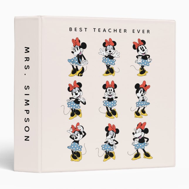 Disney's Minnie Mouse | Best Teacher Ever 3 Ring Binder (Front/Spine)