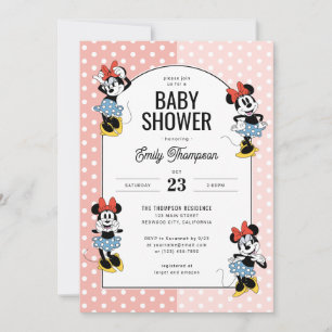 Disney's Minnie Mouse   Girl Baby Shower Invitation