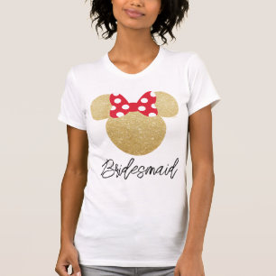 Disney's Minnie Mouse Gold and Red Bridesmaid T-Shirt