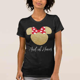 Disney's Minnie Mouse Gold and Red Maid of Honor T-Shirt