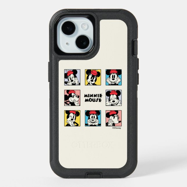 Disney's Minnie Mouse Grid iPhone 15 Case (Back)