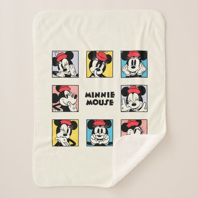 Disney's Minnie Mouse Grid Sherpa Blanket (Front)