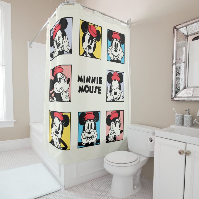 Disney's Minnie Mouse Grid Shower Curtain (In Situ)
