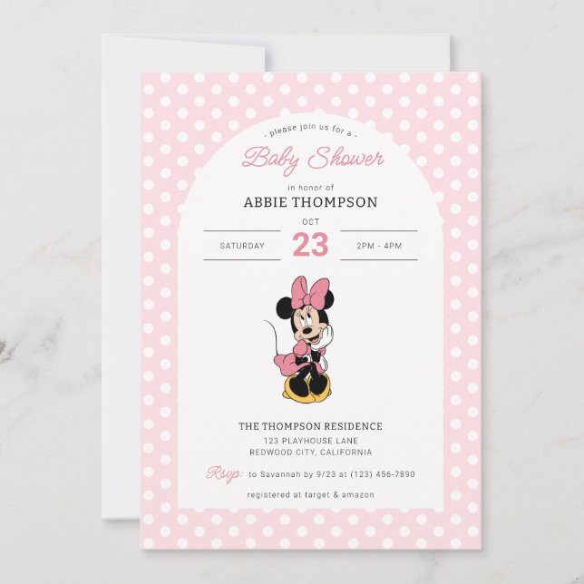 Disney's Minnie Mouse | Polka Dot Baby Shower Invitation (Front)