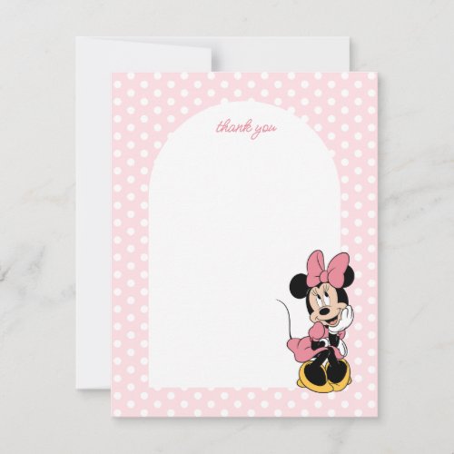 Disneys Minnie Mouse  Polka Dot Baby Shower Thank You Card