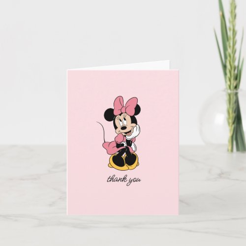 Disneys Minnie Mouse  Polka Dot Baby Shower Thank You Card