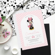 Disney's Minnie Mouse   Polka Dot Girl's Birthday Invitation