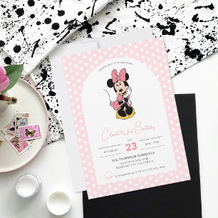 Disney's Minnie Mouse   Polka Dot Girl's Birthday Invitation