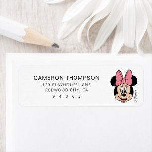 Disney's Minnie Mouse   Polka Dot Girl's Birthday Label