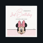 Disney's Minnie Mouse | Polka Dot Girl's Birthday Napkins<br><div class="desc">Celebrate your child's birthday with these Minnie Mouse paper napkins! Personalize by adding their name and age.</div>