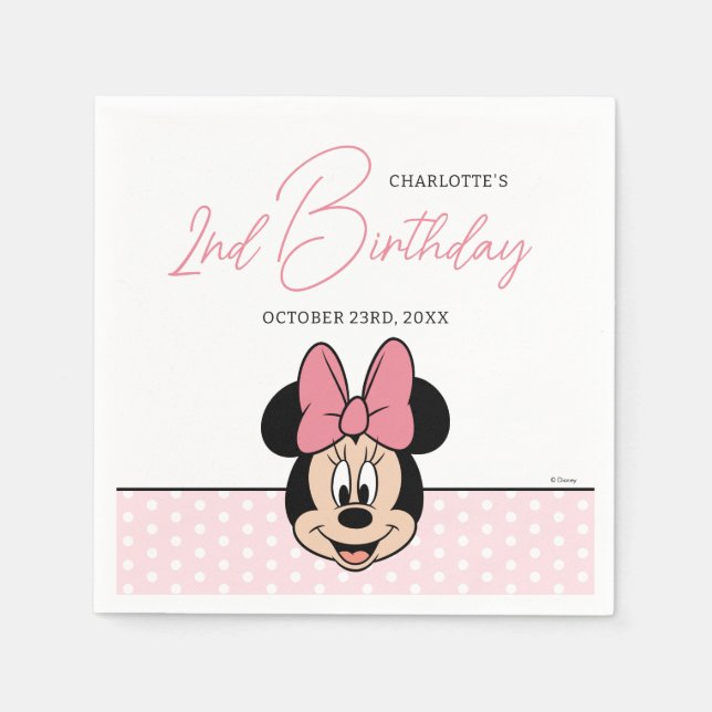 Disney's Minnie Mouse | Polka Dot Girl's Birthday Napkins (Front)