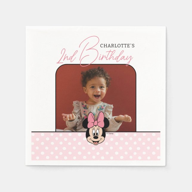 Disney's Minnie Mouse | Polka Dot Girl's Birthday Napkins (Front)