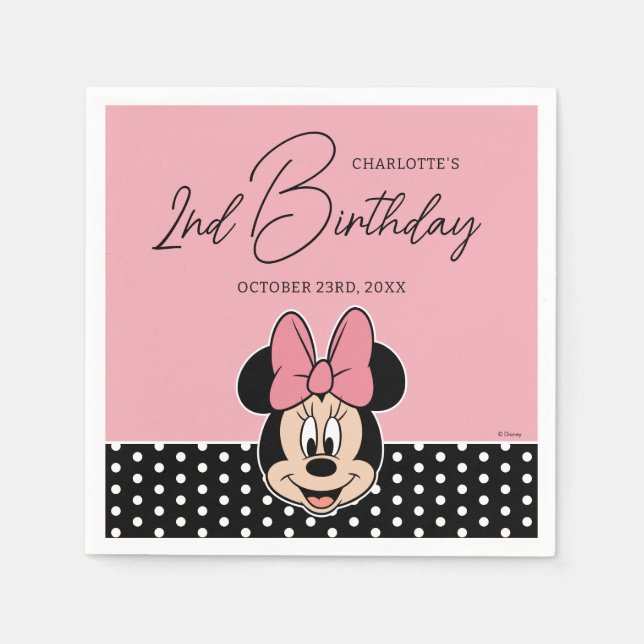 Disney's Minnie Mouse | Polka Dot Girl's Birthday Napkins (Front)