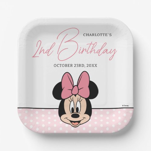 Disneys Minnie Mouse  Polka Dot Girls Birthday Paper Plates