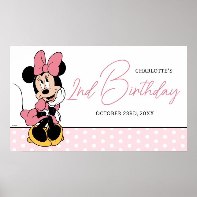 Disney's Minnie Mouse | Polka Dot Girl's Birthday Poster (Front)